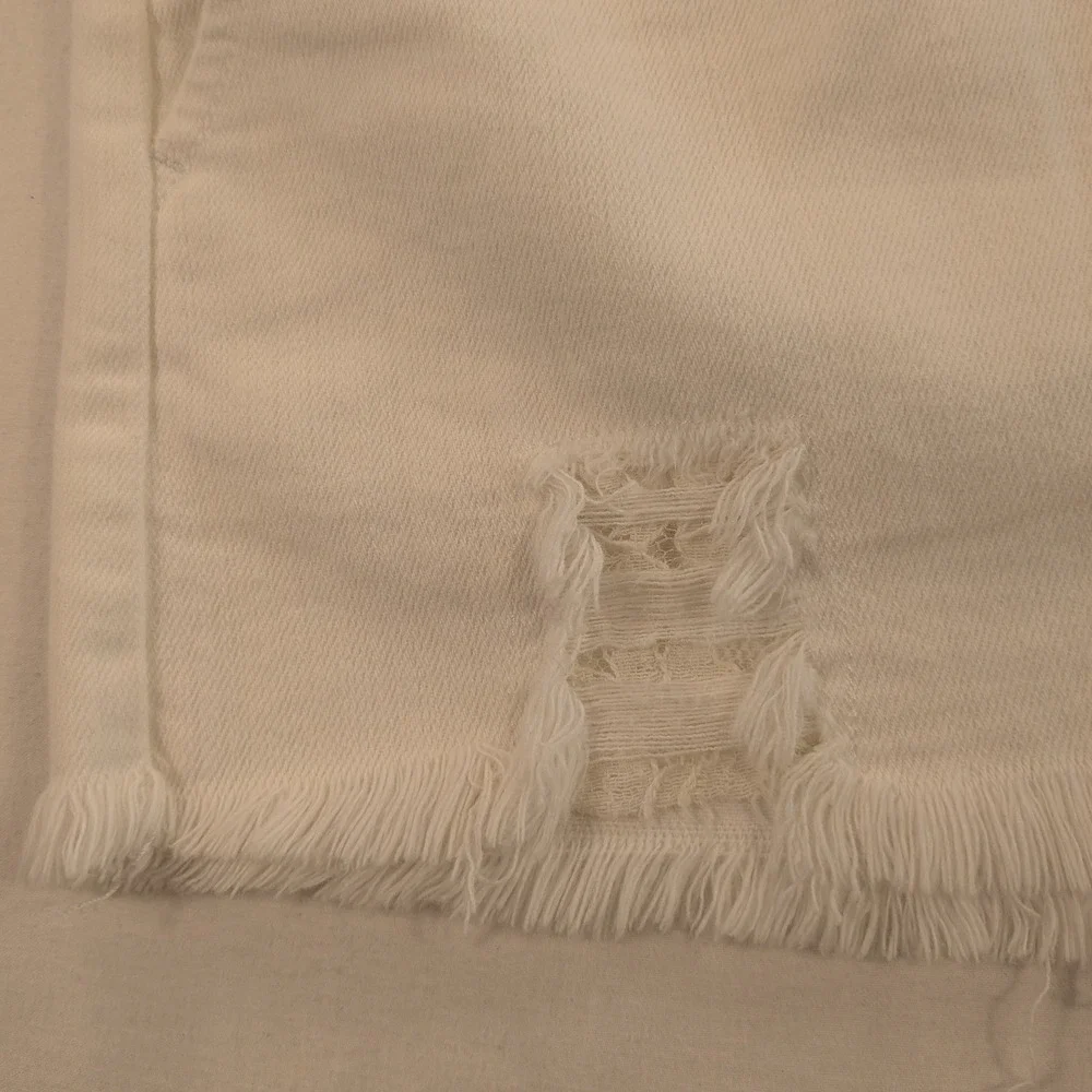 Aerie Womens Shorts Womens Med White Raw Hem Lace Drawstring Summer Lounge NWOT‎